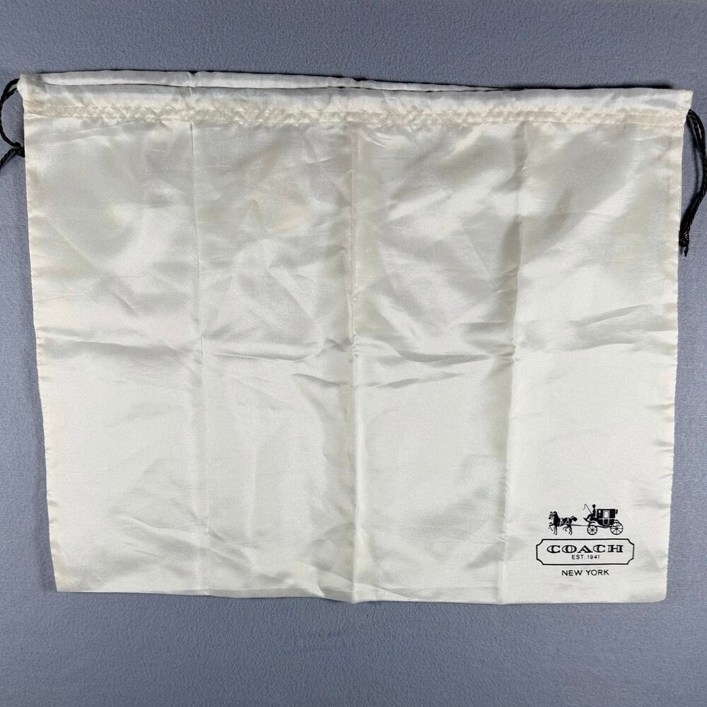 Authentic Coach New York Est 1941 White Satin Drawstring Dust Bag 532